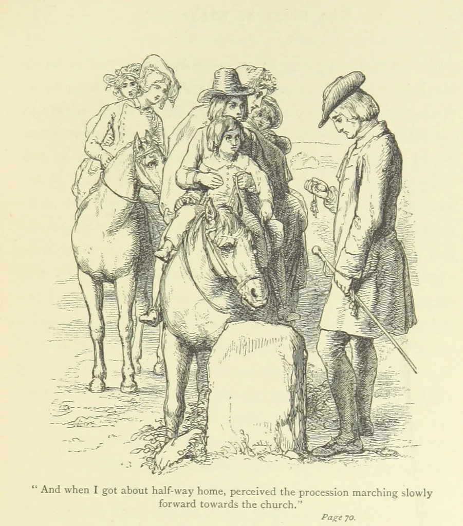 An illustration from The vicar of Wakefield ... With a memoir of Goldsmith, by Professor Masson, 1888, leaf 67