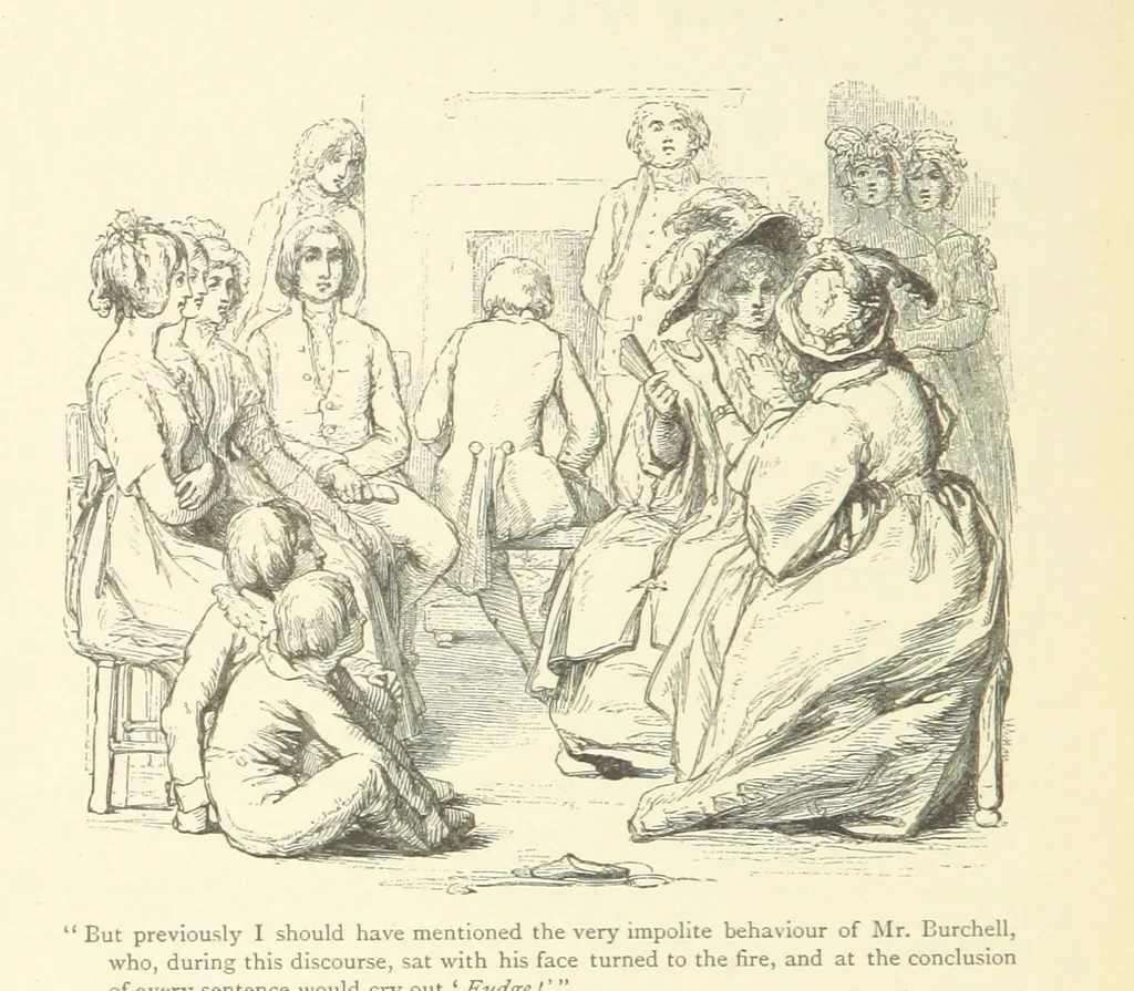 An illustration from The vicar of Wakefield ... With a memoir of Goldsmith, by Professor Masson, 1888, leaf 72