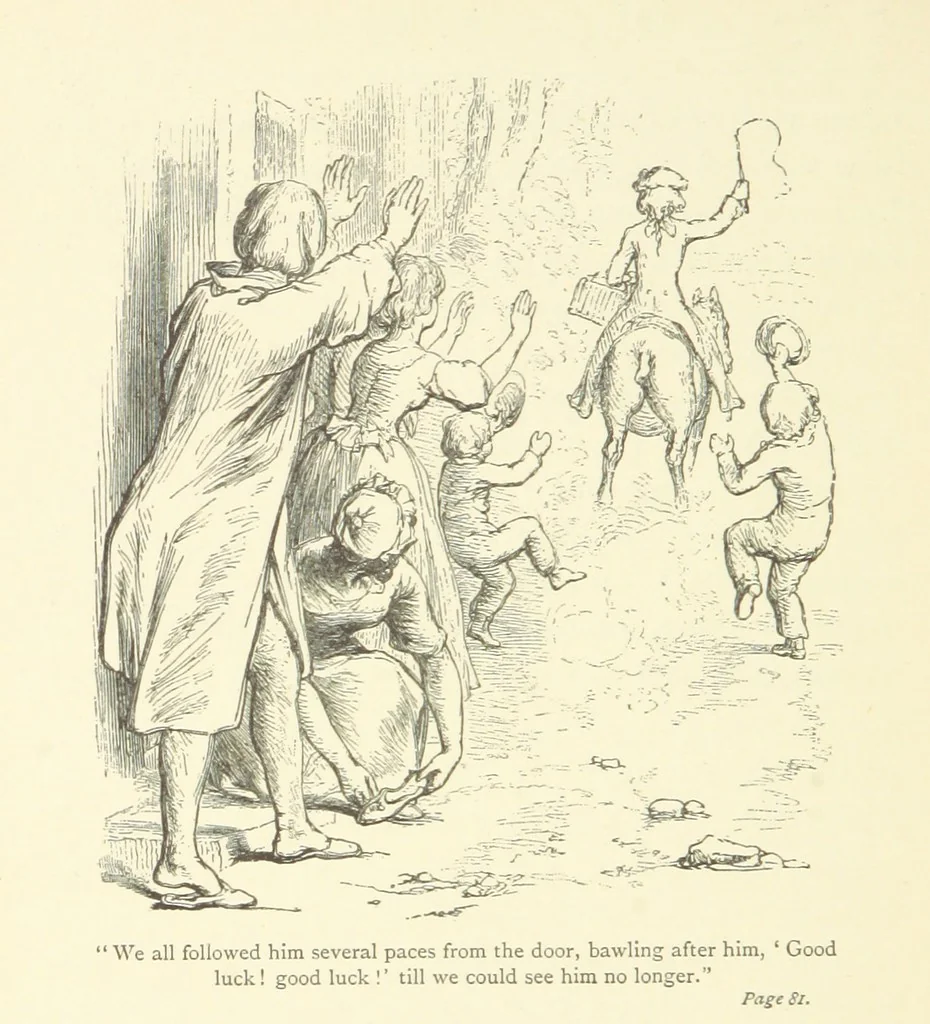 An illustration from The vicar of Wakefield ... With a memoir of Goldsmith, by Professor Masson, 1888, leaf 78