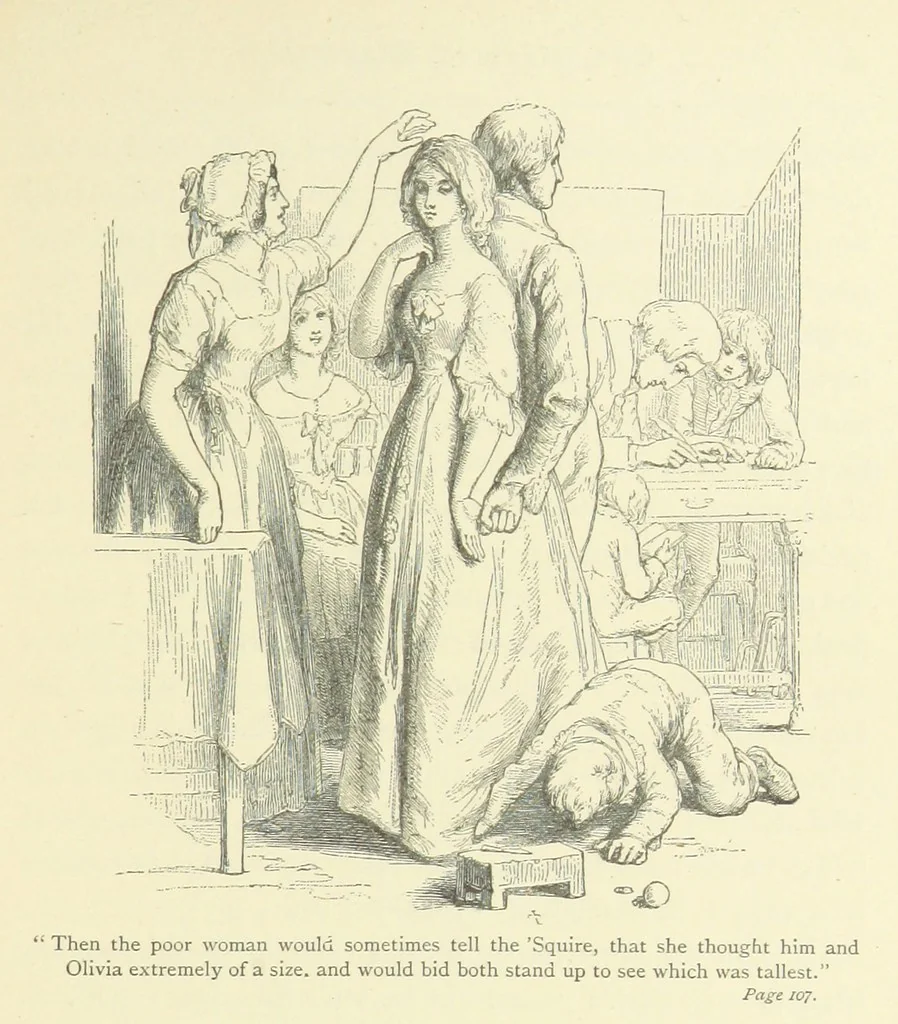 An illustration from The vicar of Wakefield ... With a memoir of Goldsmith, by Professor Masson, 1888, leaf 97