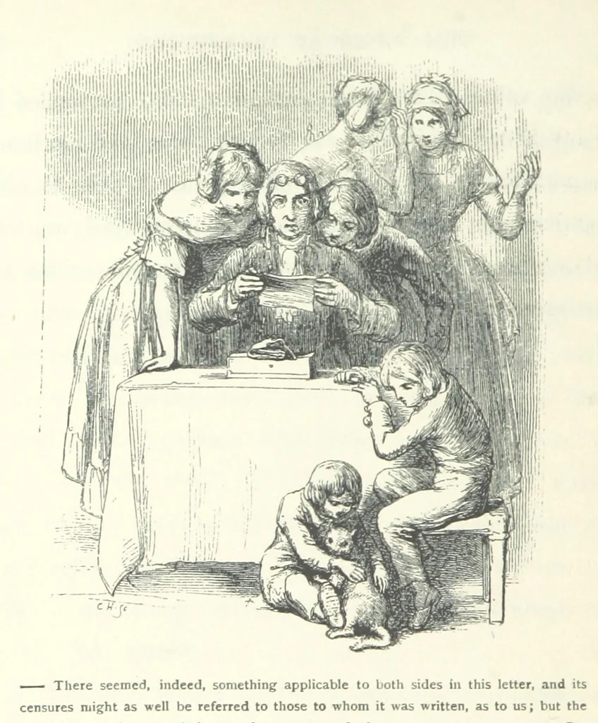 An illustration from The vicar of Wakefield. Nouvelle édition, avec une notice, un argument analytique et des notes par M. l'Abbé B. Colpin, 1896, leaf 110