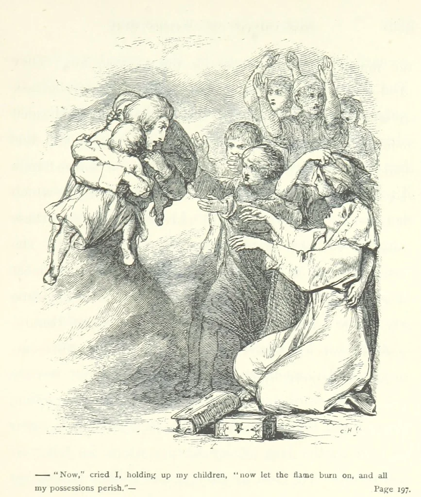 An illustration from The vicar of Wakefield. Nouvelle édition, avec une notice, un argument analytique et des notes par M. l'Abbé B. Colpin, 1896, leaf 201