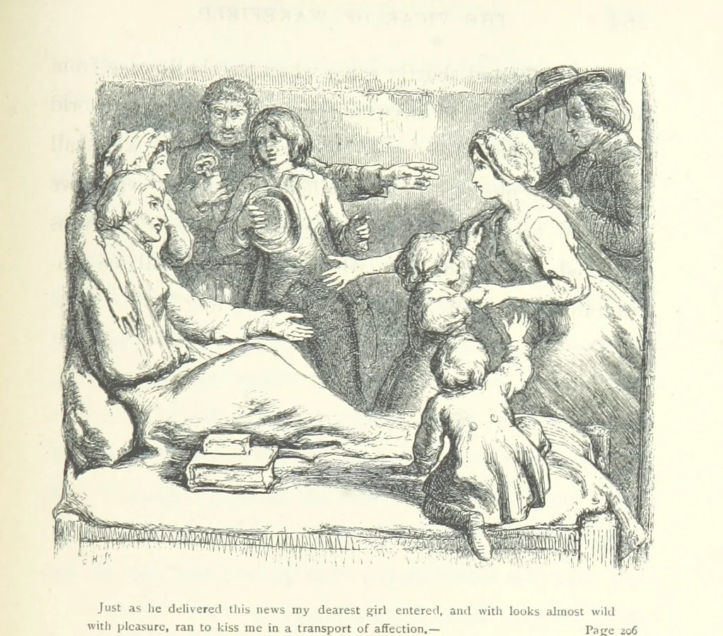 An illustration from The vicar of Wakefield. Nouvelle édition, avec une notice, un argument analytique et des notes par M. l'Abbé B. Colpin, 1896, leaf 285