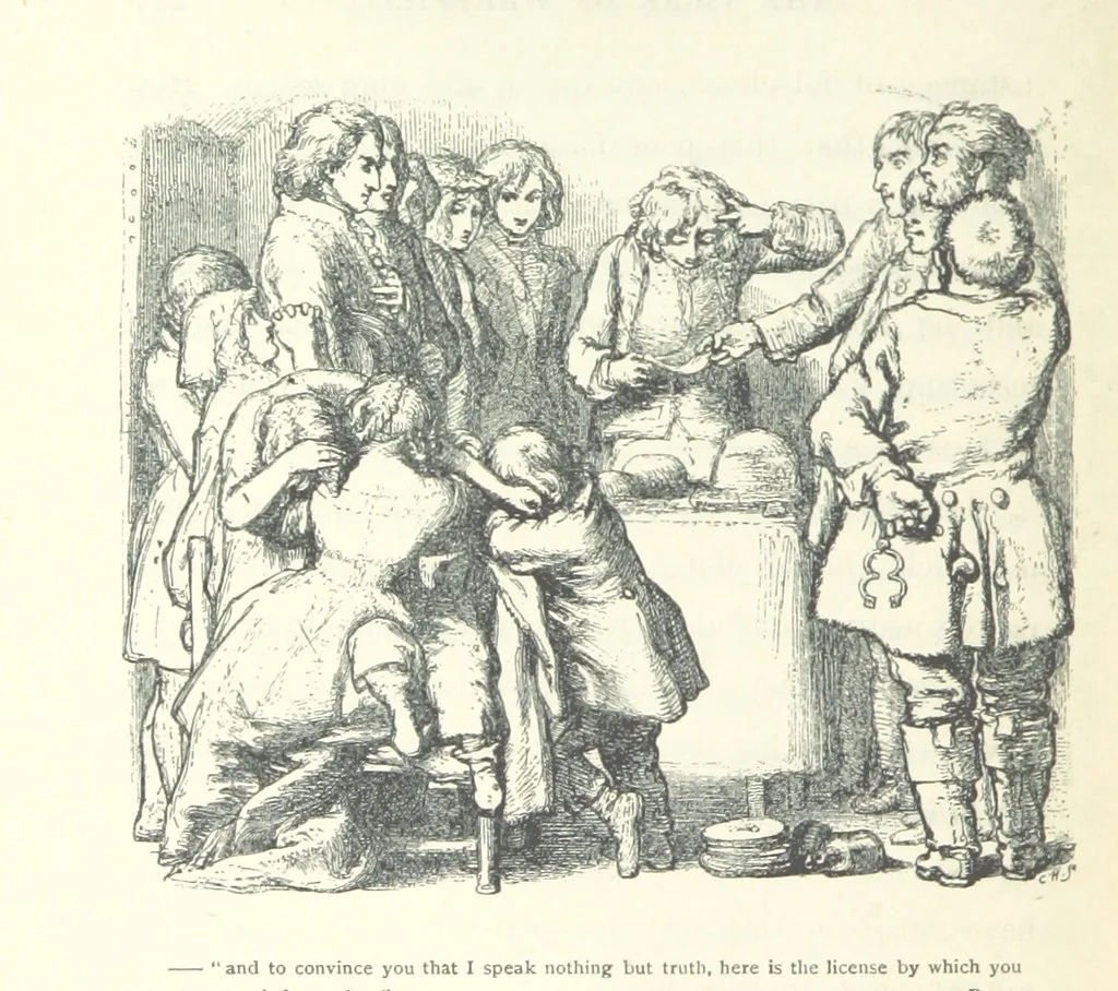 An illustration from The vicar of Wakefield. Nouvelle édition, avec une notice, un argument analytique et des notes par M. l'Abbé B. Colpin, 1896, leaf 298