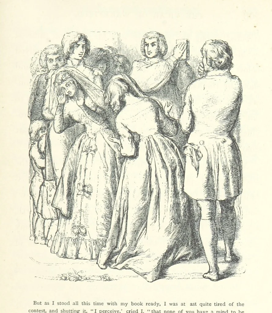 An illustration from The vicar of Wakefield. Nouvelle édition, avec une notice, un argument analytique et des notes par M. l'Abbé B. Colpin, 1896, leaf 321
