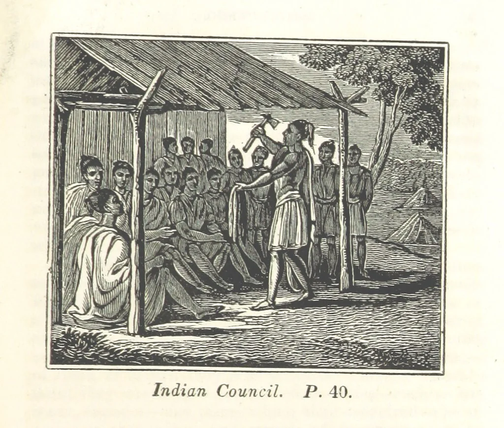 An illustration from The Child's History of the United States. Designed as a first book of history for schools. Illustrated by numerous anecdotes. Improved from the twenty-first edition, 1846, leaf 51