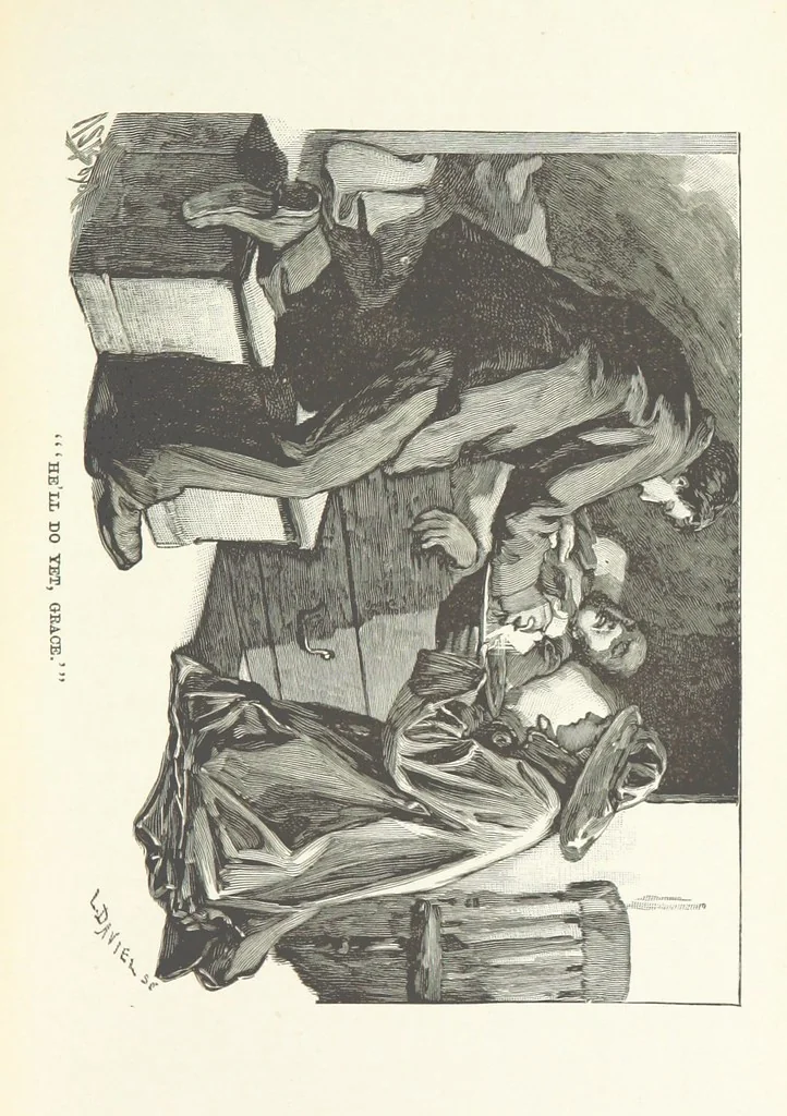 An illustration from Greater Love. By A. Gordon. And other stories by R. Barr, E. Halsted, etc, 1894, leaf 137