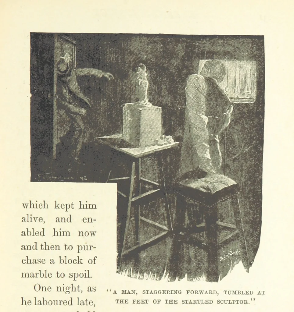 An illustration from Greater Love. By A. Gordon. And other stories by R. Barr, E. Halsted, etc, 1894, leaf 37
