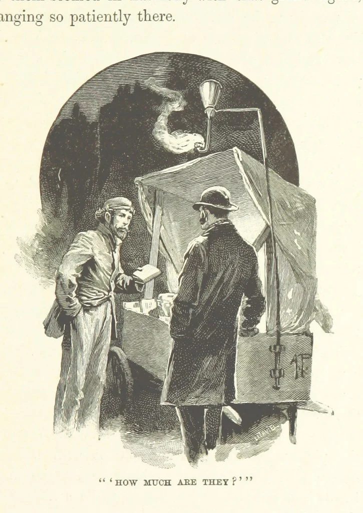 An illustration from Greater Love. By A. Gordon. And other stories by R. Barr, E. Halsted, etc, 1894, leaf 51