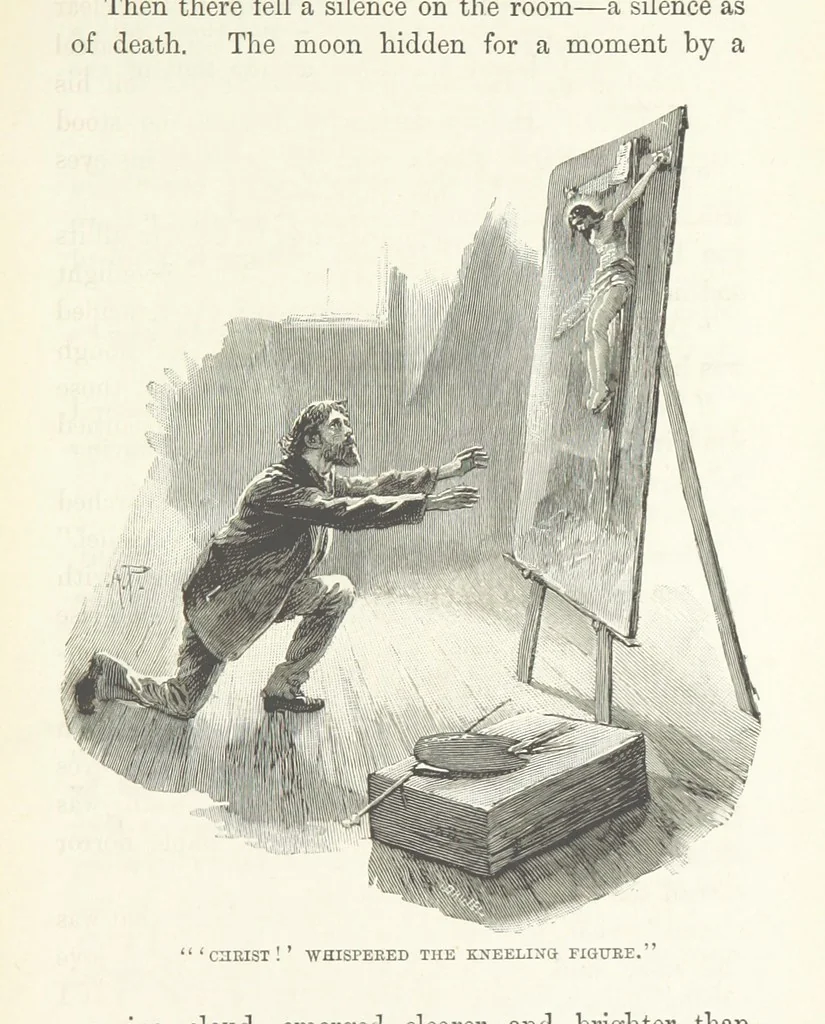 An illustration from Greater Love. By A. Gordon. And other stories by R. Barr, E. Halsted, etc, 1894, leaf 59