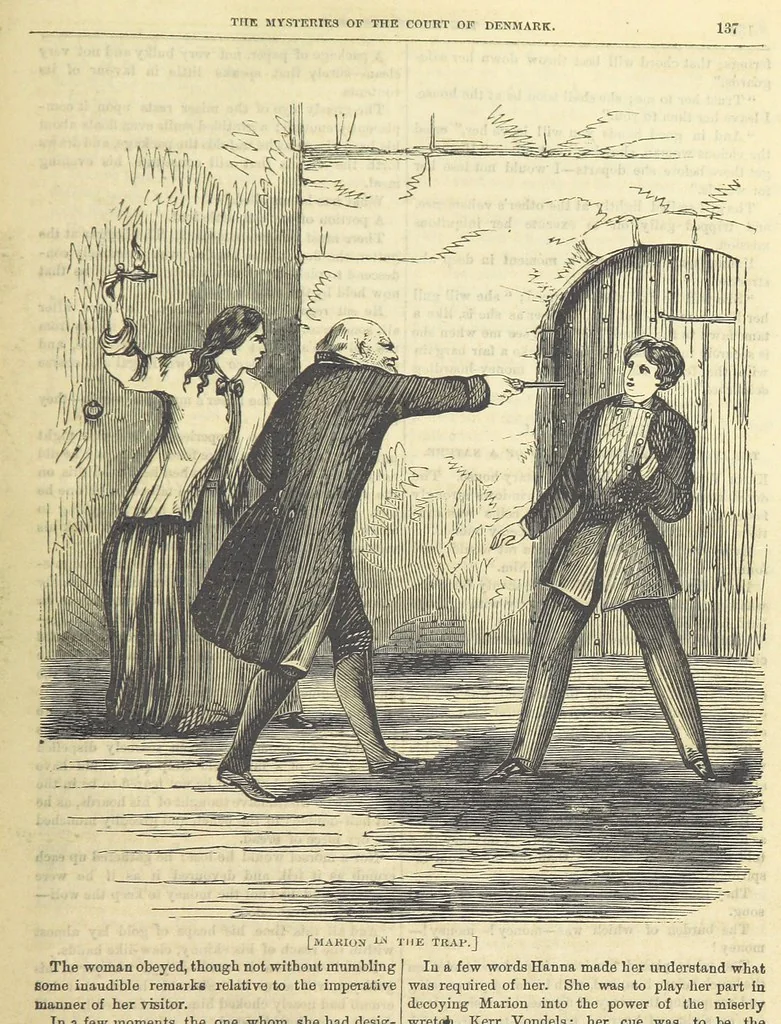 An illustration from The Mysteries of the Court of Denmark ... Illustrated, 1863, leaf 149