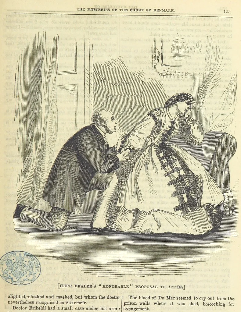 An illustration from The Mysteries of the Court of Denmark ... Illustrated, 1863, leaf 165