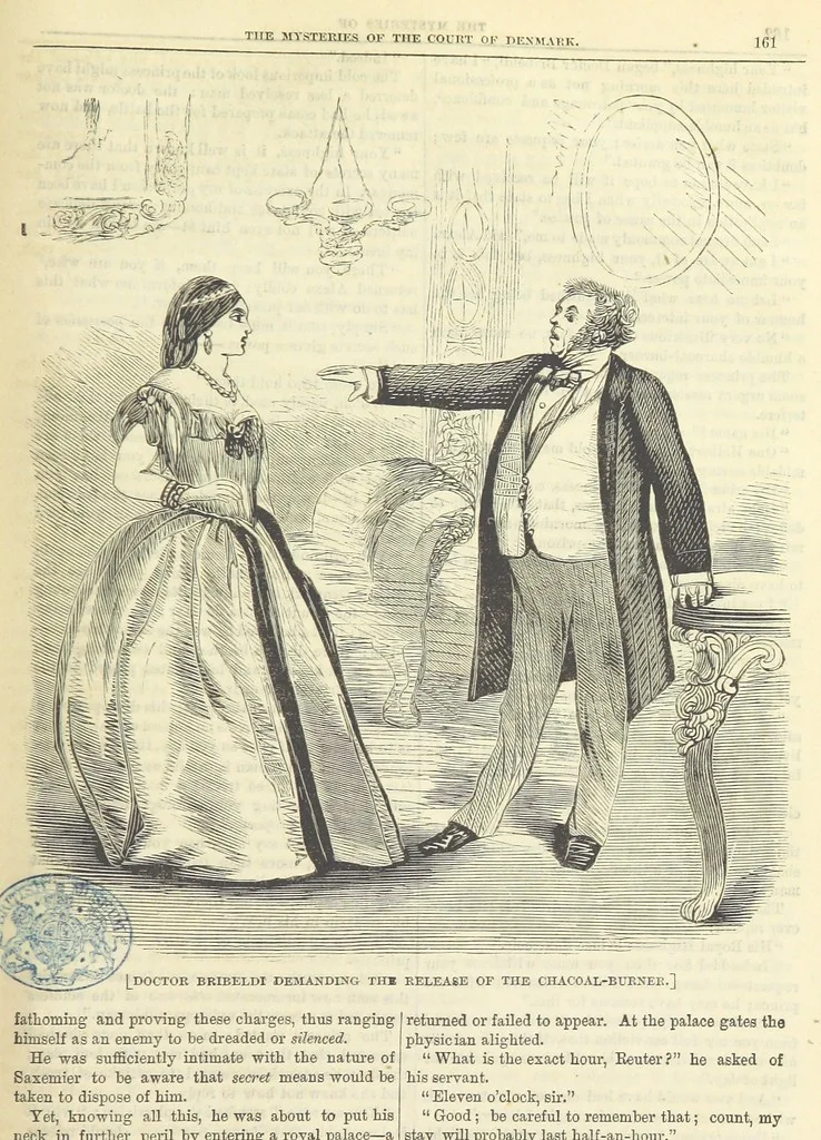 An illustration from The Mysteries of the Court of Denmark ... Illustrated, 1863, leaf 173