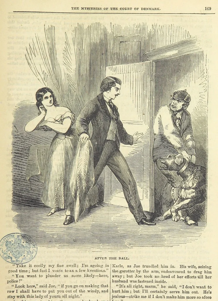 An illustration from The Mysteries of the Court of Denmark ... Illustrated, 1863, leaf 181