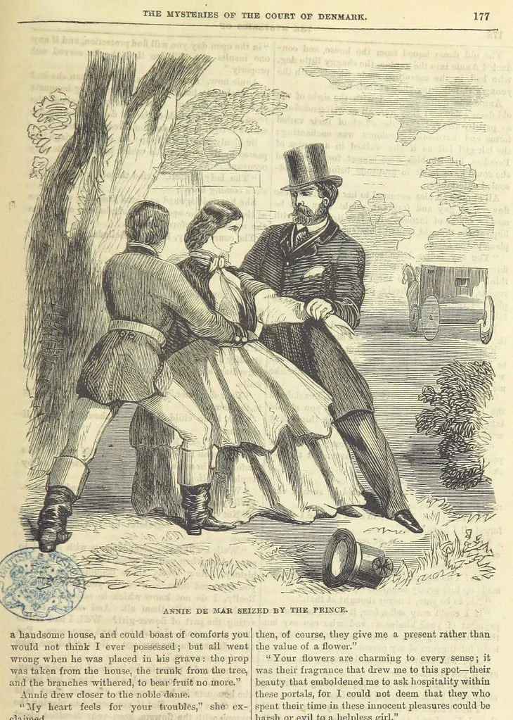 An illustration from The Mysteries of the Court of Denmark ... Illustrated, 1863, leaf 189