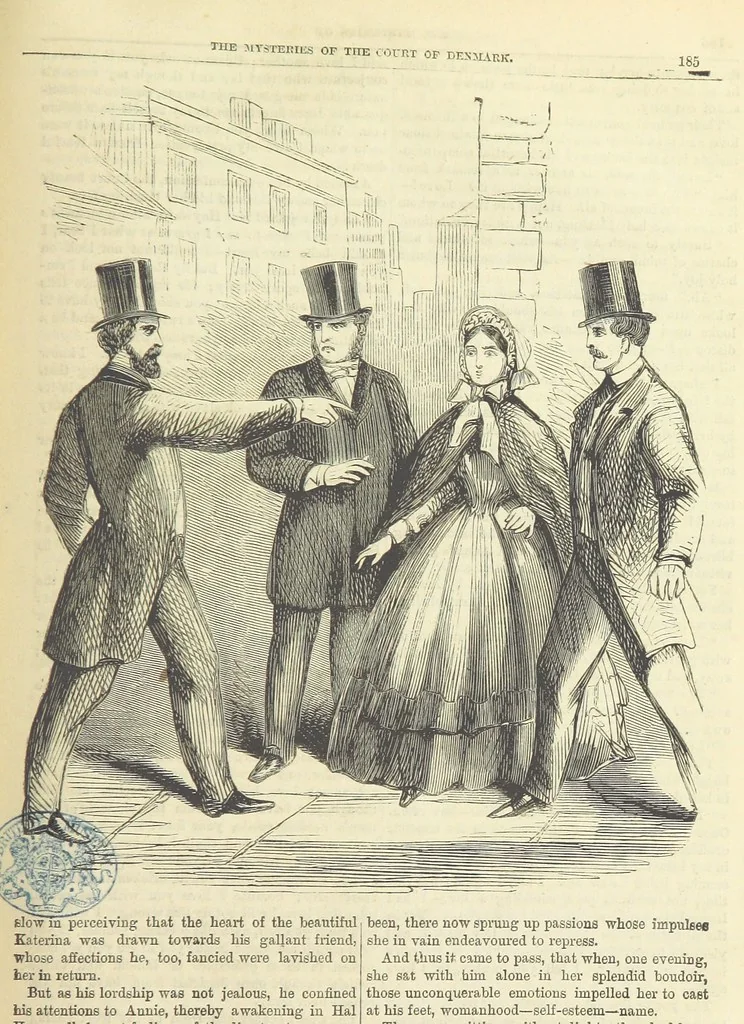 An illustration from The Mysteries of the Court of Denmark ... Illustrated, 1863, leaf 197