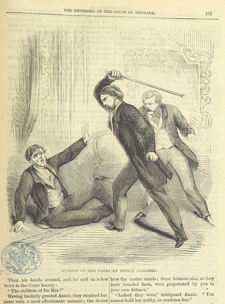 An illustration from The Mysteries of the Court of Denmark ... Illustrated, 1863, leaf 205