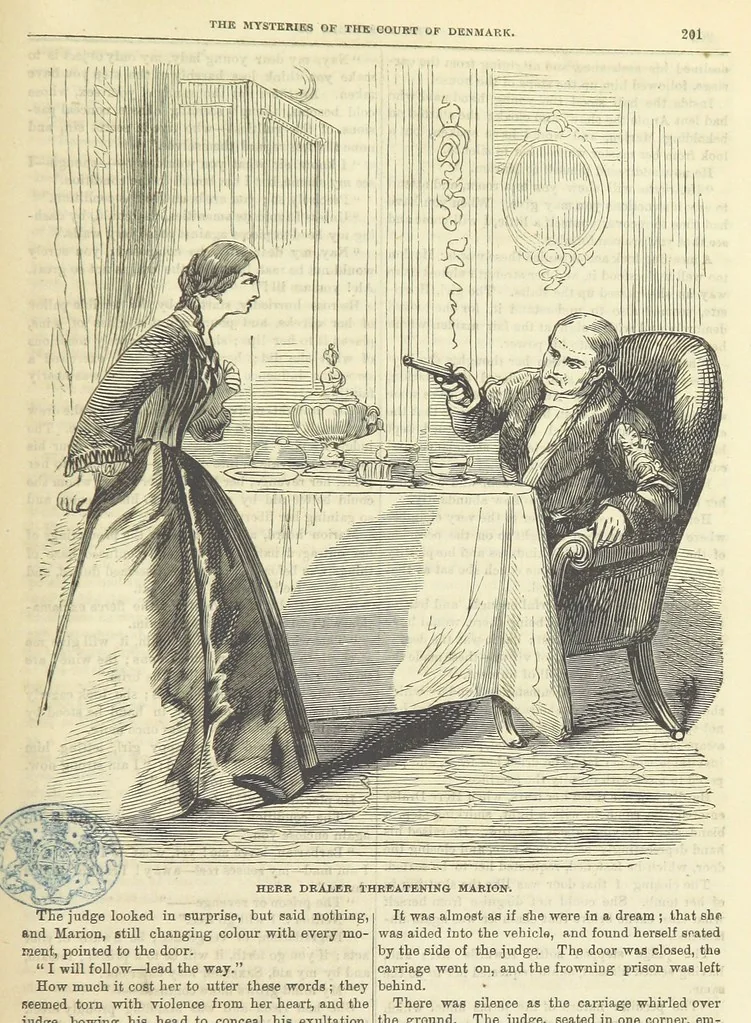 An illustration from The Mysteries of the Court of Denmark ... Illustrated, 1863, leaf 213