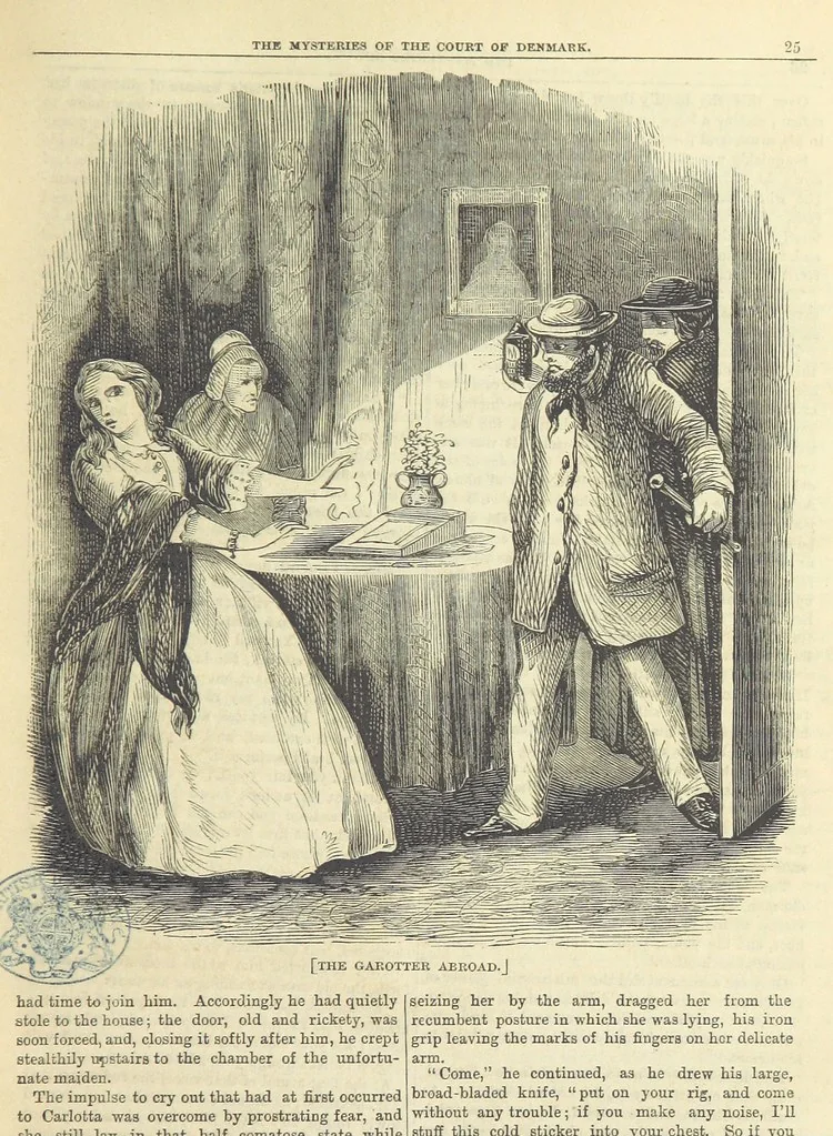 An illustration from The Mysteries of the Court of Denmark ... Illustrated, 1863, leaf 37