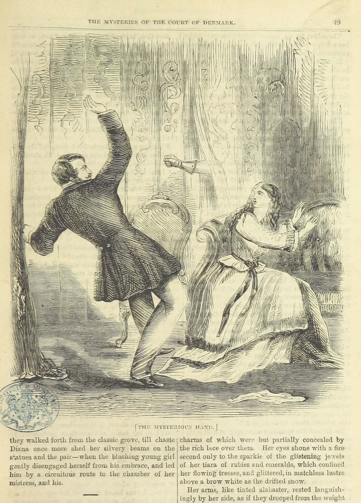 An illustration from The Mysteries of the Court of Denmark ... Illustrated, 1863, leaf 61