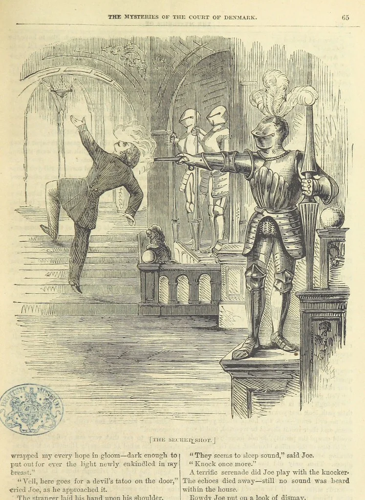 An illustration from The Mysteries of the Court of Denmark ... Illustrated, 1863, leaf 77