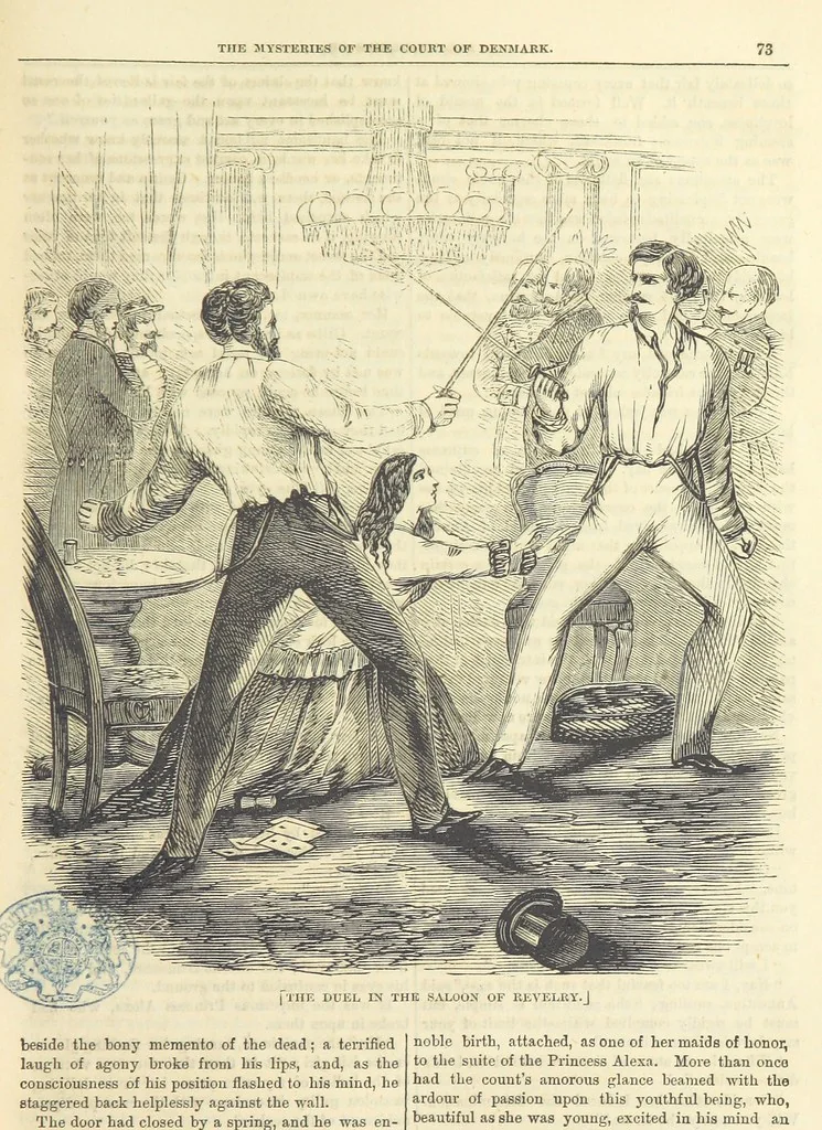 An illustration from The Mysteries of the Court of Denmark ... Illustrated, 1863, leaf 85