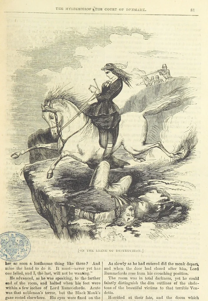 An illustration from The Mysteries of the Court of Denmark ... Illustrated, 1863, leaf 93