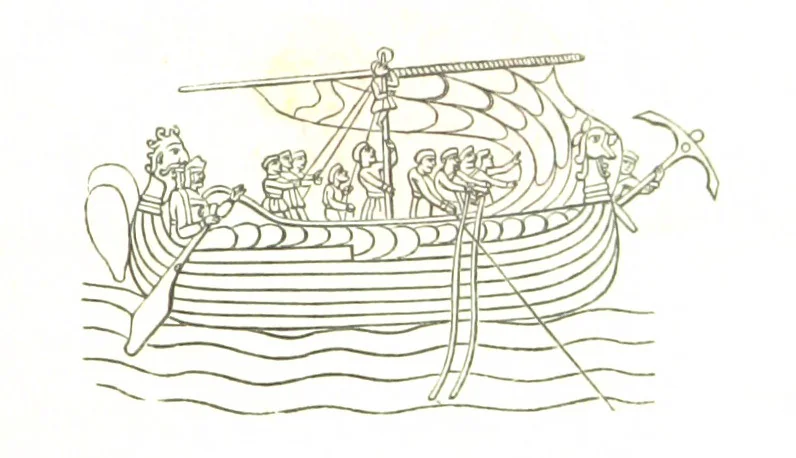 An illustration from Découverte de l'Amérique par les Normands au Xe Siècle, etc. L.P, 1874, leaf 7