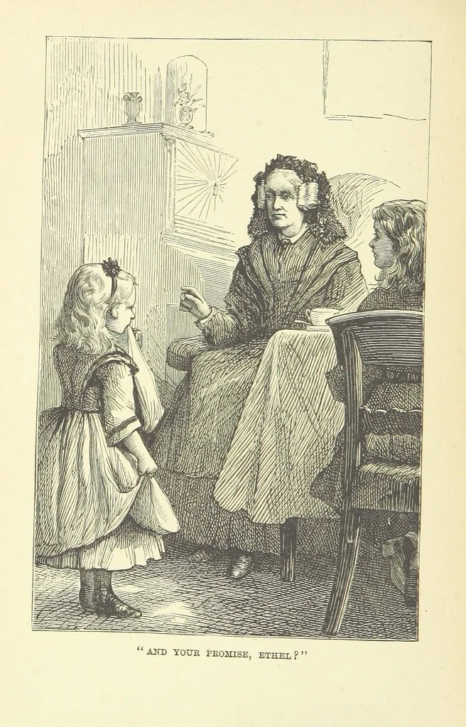 An illustration from Ailie Stuart: a story of school life. [With illustrations, 1873, leaf 108