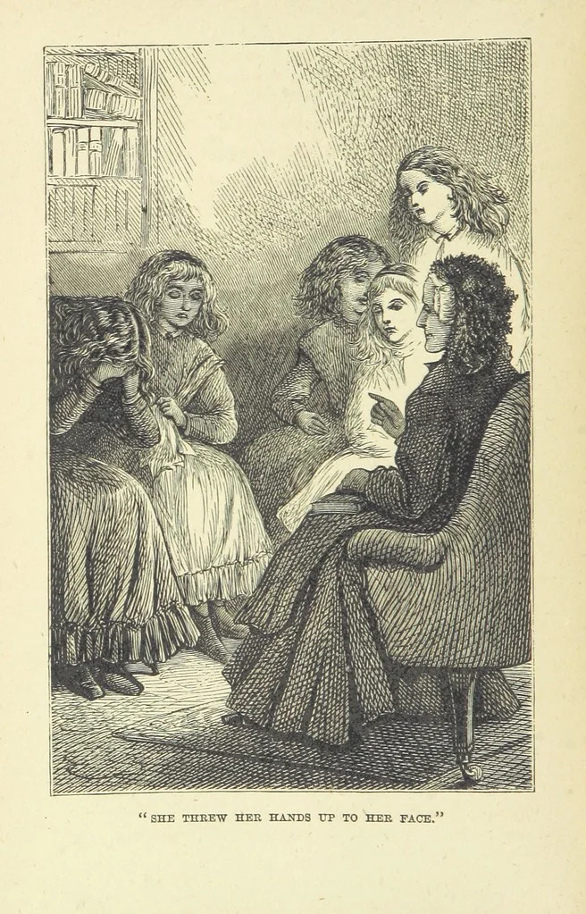 An illustration from Ailie Stuart: a story of school life. [With illustrations, 1873, leaf 198