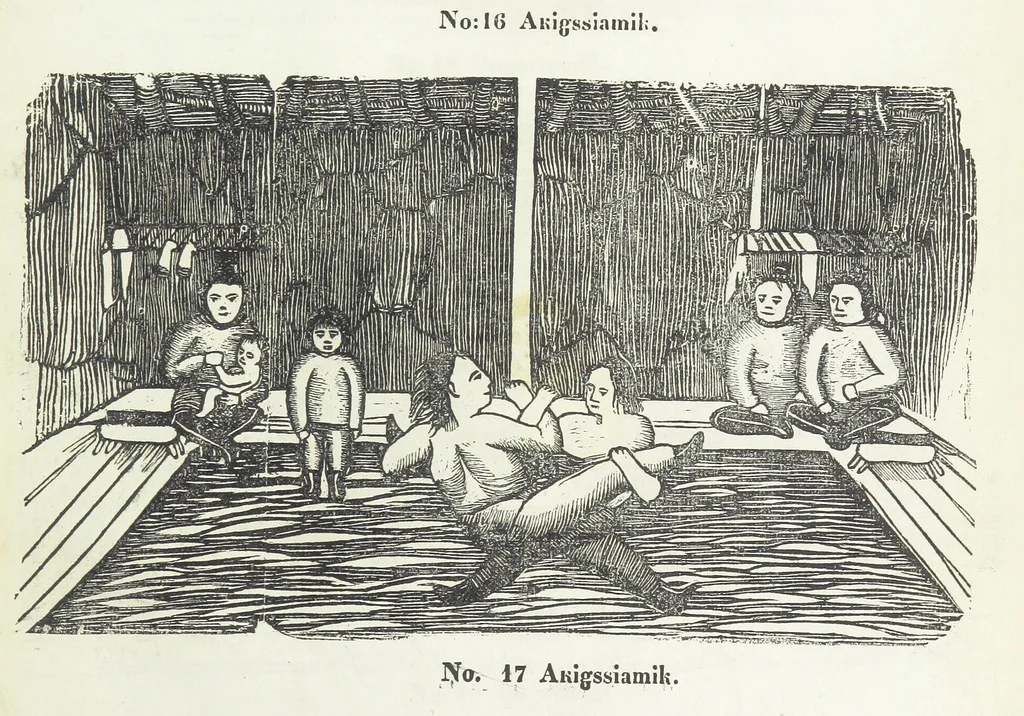 An illustration from Kaladlit Assilialiait; or, Woodcuts drawn and engraved by Greenlanders. [With coloured duplicates of Nos. 1 and 2, 1860, leaf 39