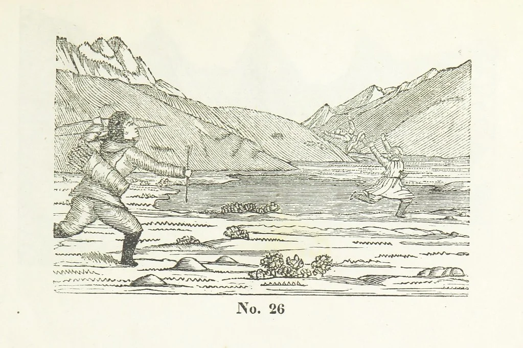 An illustration from Kaladlit Assilialiait; or, Woodcuts drawn and engraved by Greenlanders. [With coloured duplicates of Nos. 1 and 2, 1860, leaf 49