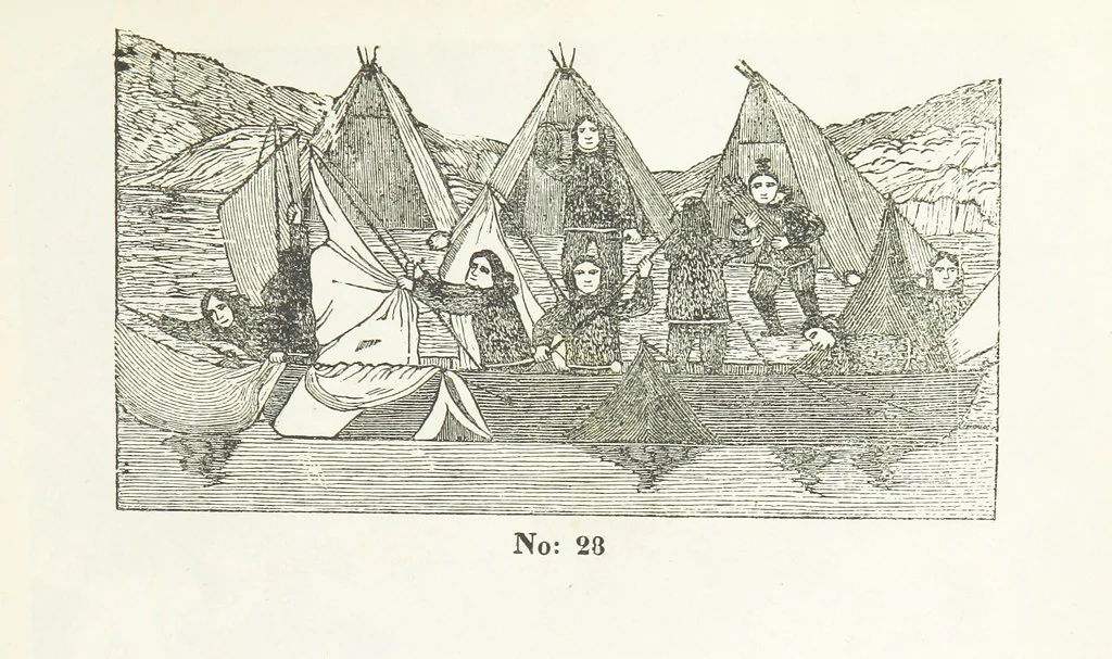 An illustration from Kaladlit Assilialiait; or, Woodcuts drawn and engraved by Greenlanders. [With coloured duplicates of Nos. 1 and 2, 1860, leaf 51