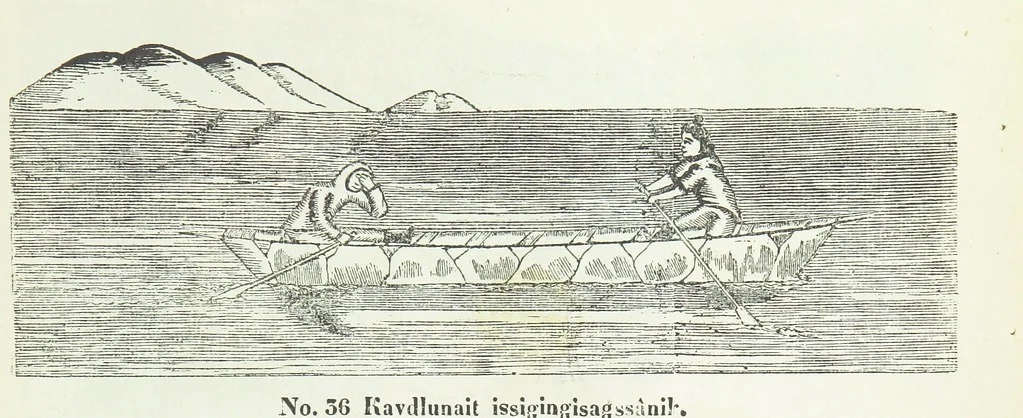 An illustration from Kaladlit Assilialiait; or, Woodcuts drawn and engraved by Greenlanders. [With coloured duplicates of Nos. 1 and 2, 1860, leaf 59