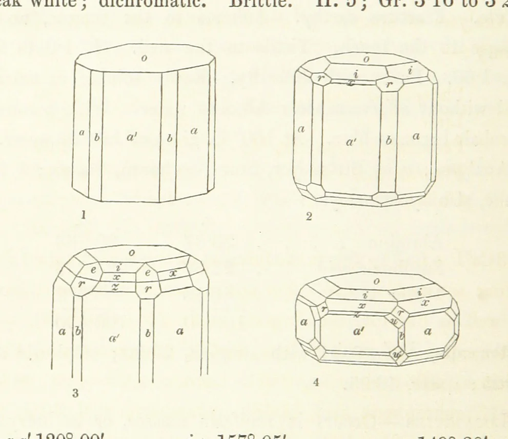 An illustration from Manual of the Mineralogy of Great Britain and Ireland, 1858, leaf 100
