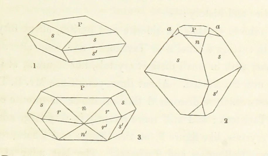 An illustration from Manual of the Mineralogy of Great Britain and Ireland, 1858, leaf 105