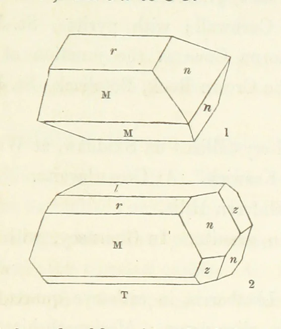 An illustration from Manual of the Mineralogy of Great Britain and Ireland, 1858, leaf 127