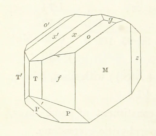 An illustration from Manual of the Mineralogy of Great Britain and Ireland, 1858, leaf 136