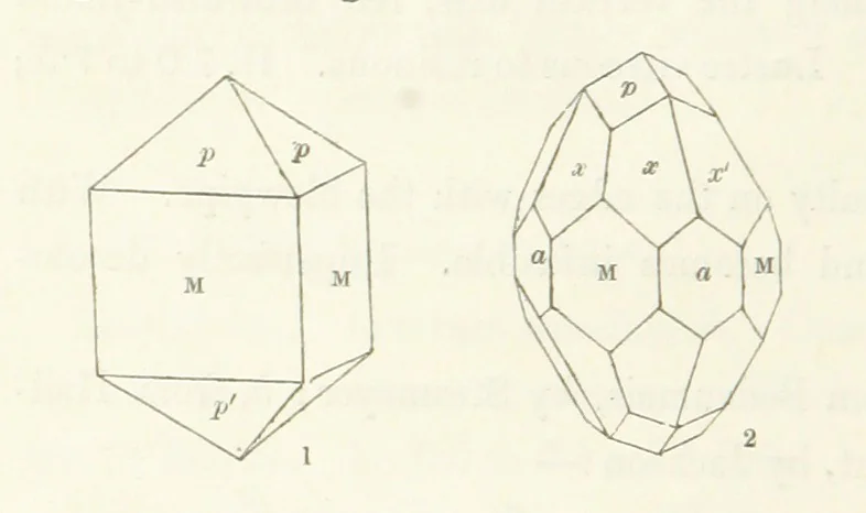 An illustration from Manual of the Mineralogy of Great Britain and Ireland, 1858, leaf 158