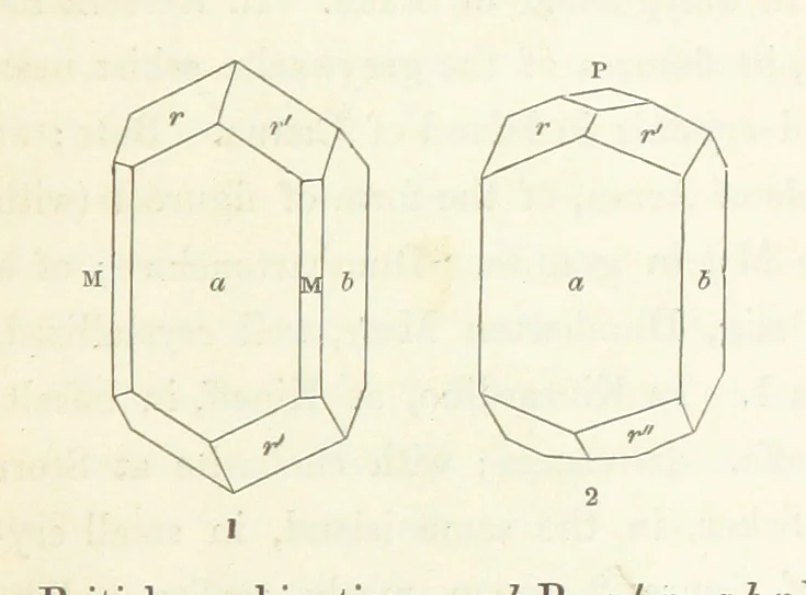 An illustration from Manual of the Mineralogy of Great Britain and Ireland, 1858, leaf 185