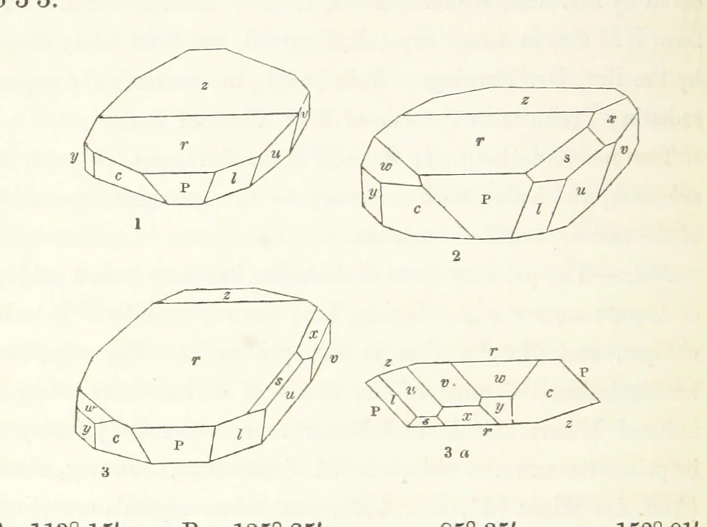 An illustration from Manual of the Mineralogy of Great Britain and Ireland, 1858, leaf 256