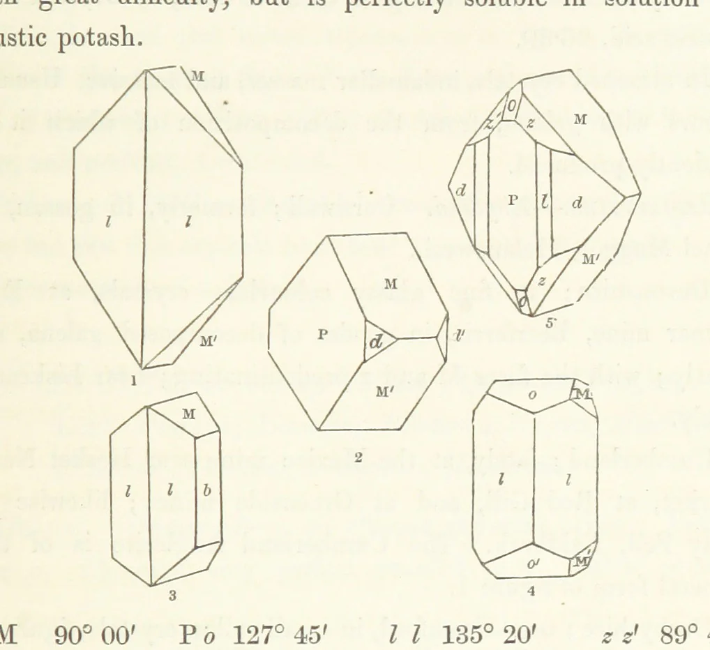 An illustration from Manual of the Mineralogy of Great Britain and Ireland, 1858, leaf 417