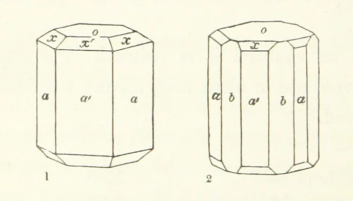 An illustration from Manual of the Mineralogy of Great Britain and Ireland, 1858, leaf 428