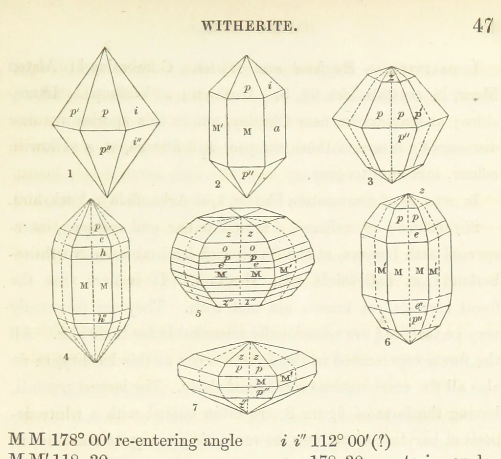 An illustration from Manual of the Mineralogy of Great Britain and Ireland, 1858, leaf 71