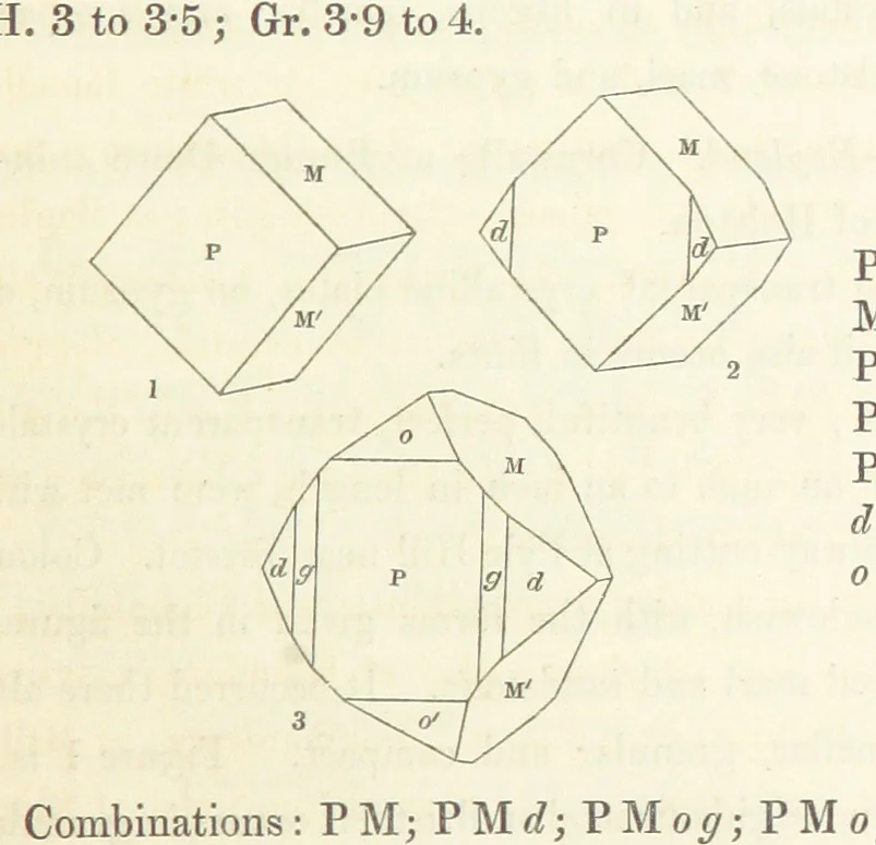 An illustration from Manual of the Mineralogy of Great Britain and Ireland, 1858, leaf 91
