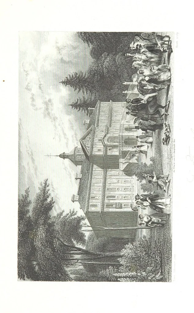 An illustration from A Summer at Baden-Baden ... illustrated by T. Johannot, E. Lamy, etc, 1853, leaf 107