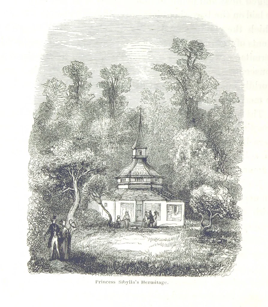 An illustration from A Summer at Baden-Baden ... illustrated by T. Johannot, E. Lamy, etc, 1853, leaf 110
