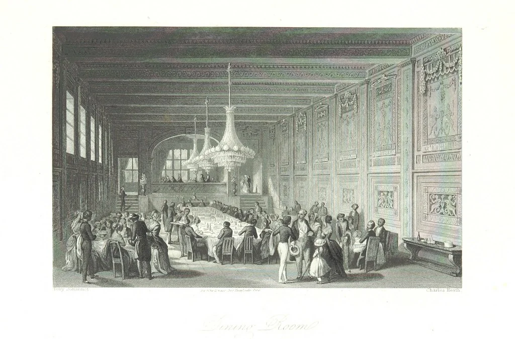 An illustration from A Summer at Baden-Baden ... illustrated by T. Johannot, E. Lamy, etc, 1853, leaf 235