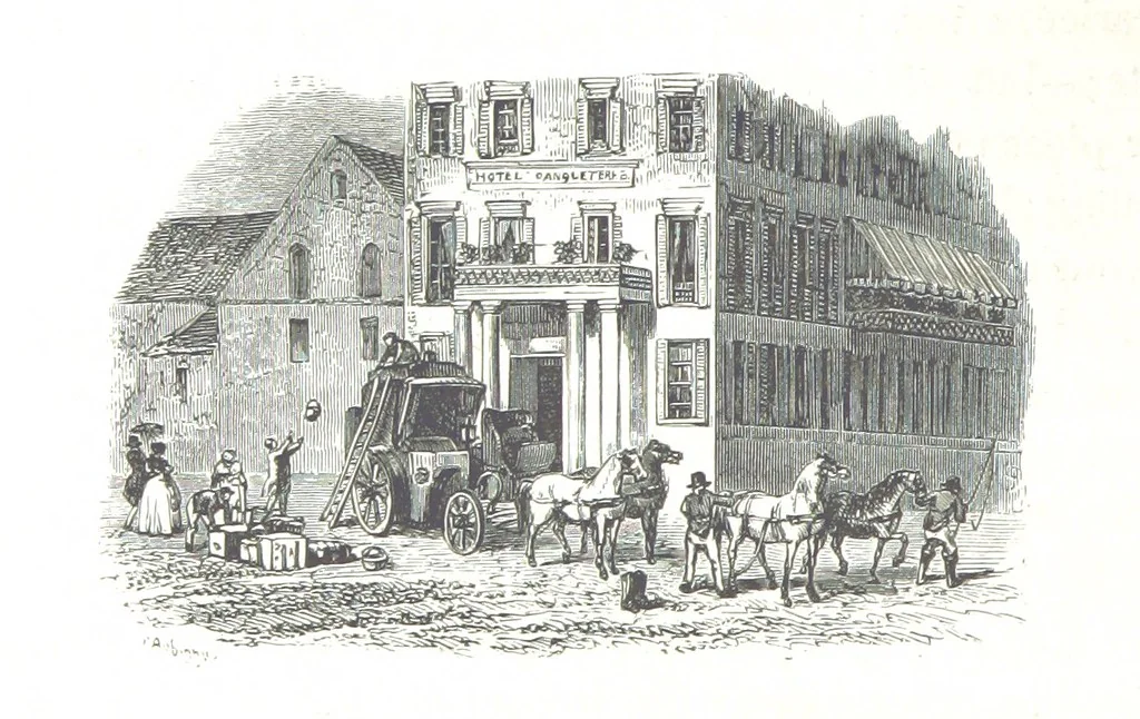 An illustration from A Summer at Baden-Baden ... illustrated by T. Johannot, E. Lamy, etc, 1853, leaf 24
