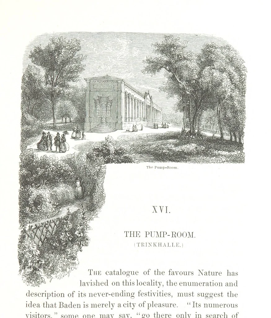 An illustration from A Summer at Baden-Baden ... illustrated by T. Johannot, E. Lamy, etc, 1853, leaf 251